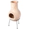 Vintiquewise Beige Outdoor Clay Chiminea Fireplace Sun Design Charcoal Burning Fire Pit with Metal Stand Fire Pit QI004601 - alternate 9